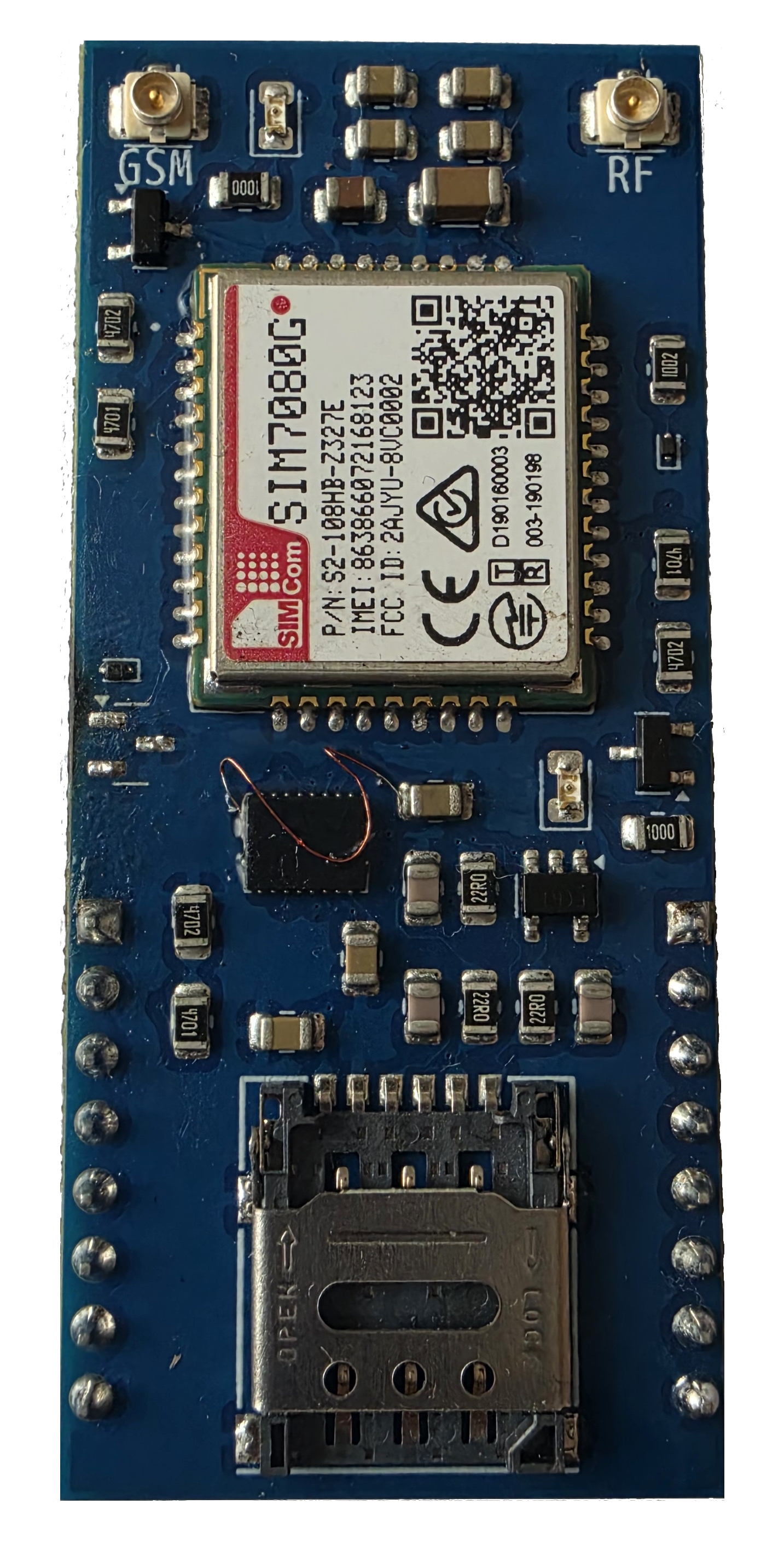 SIM7080G Front Fabricated PCB