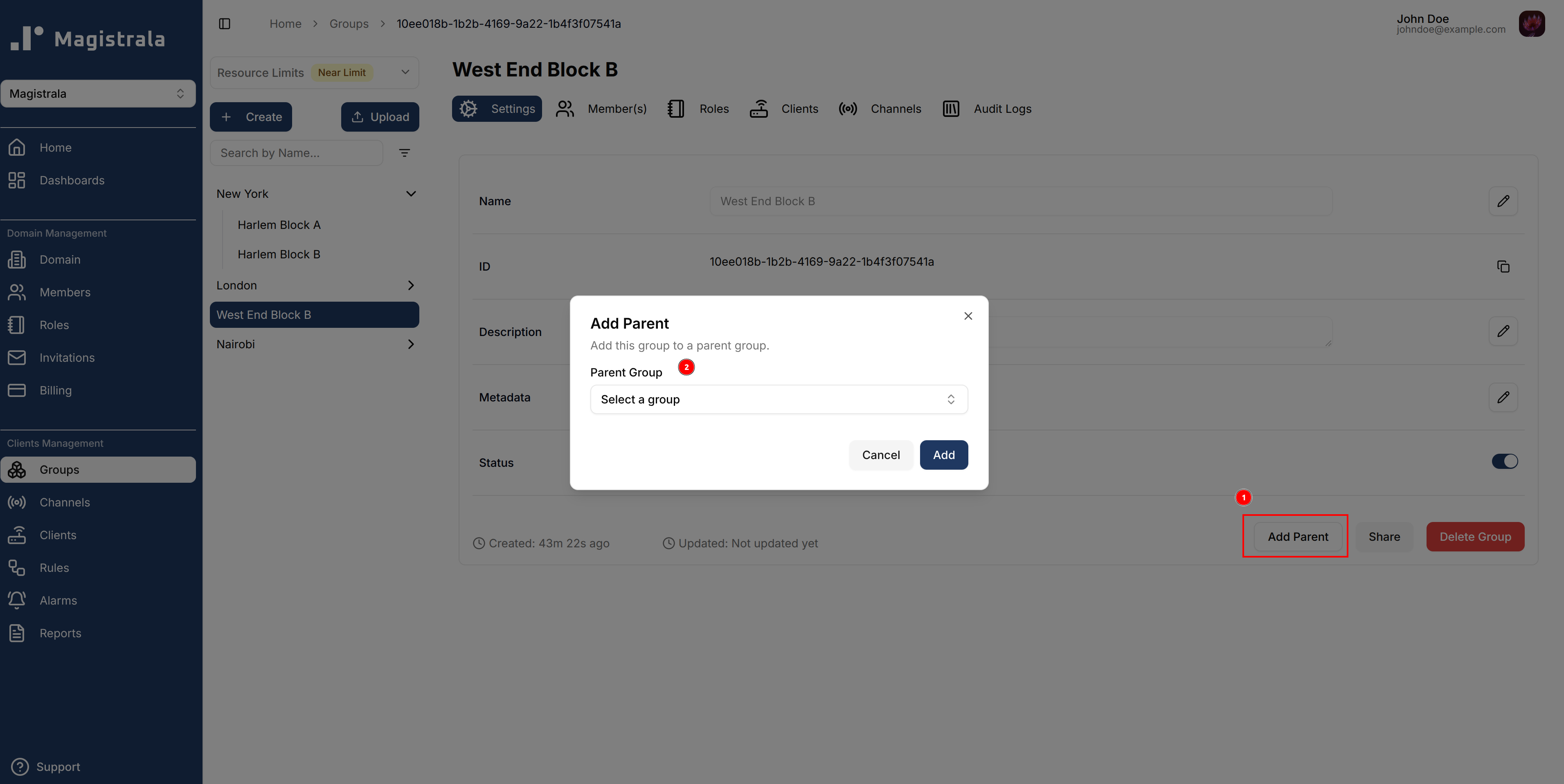 Add Parent Group