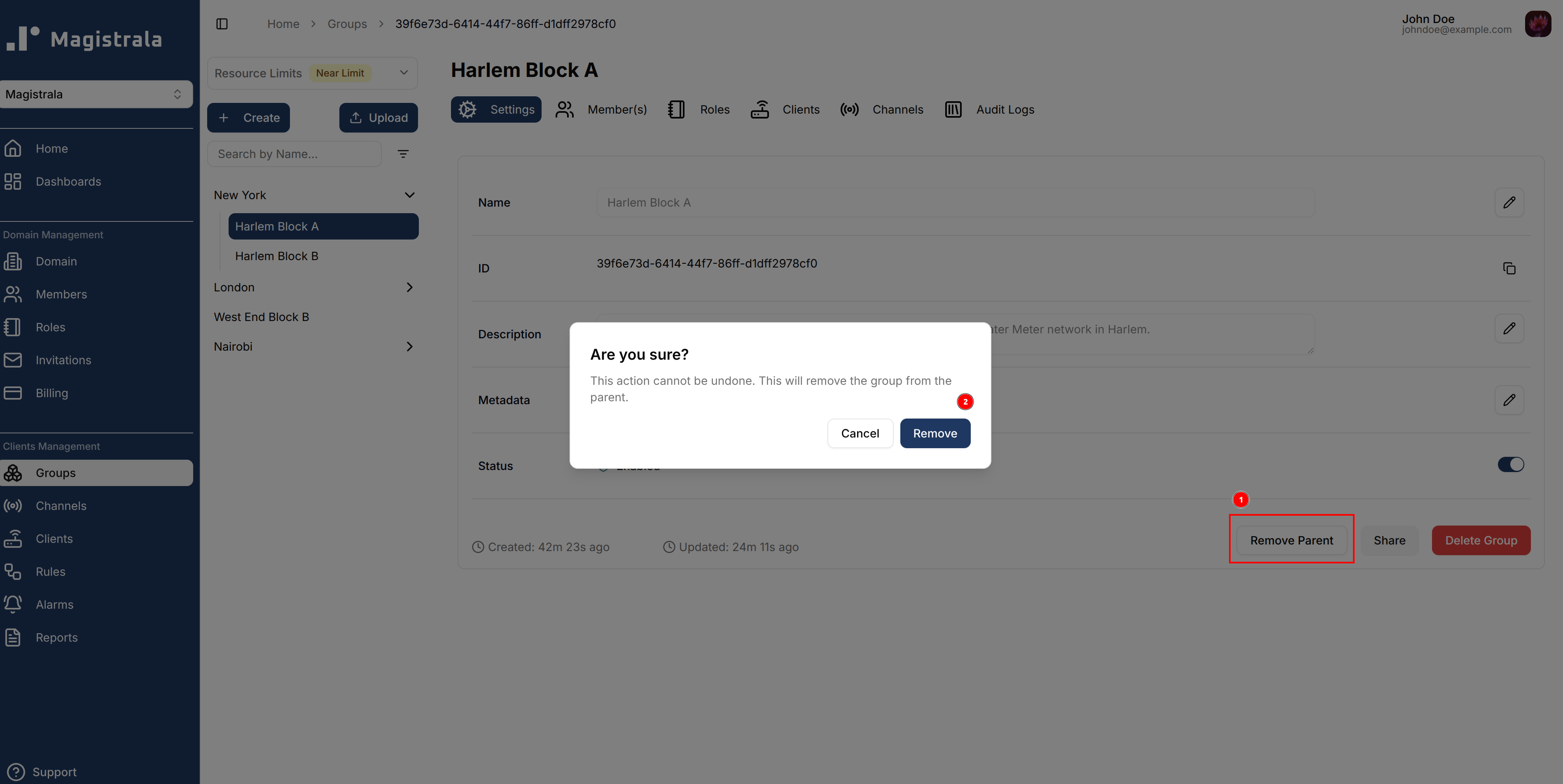 Remove Parent Group