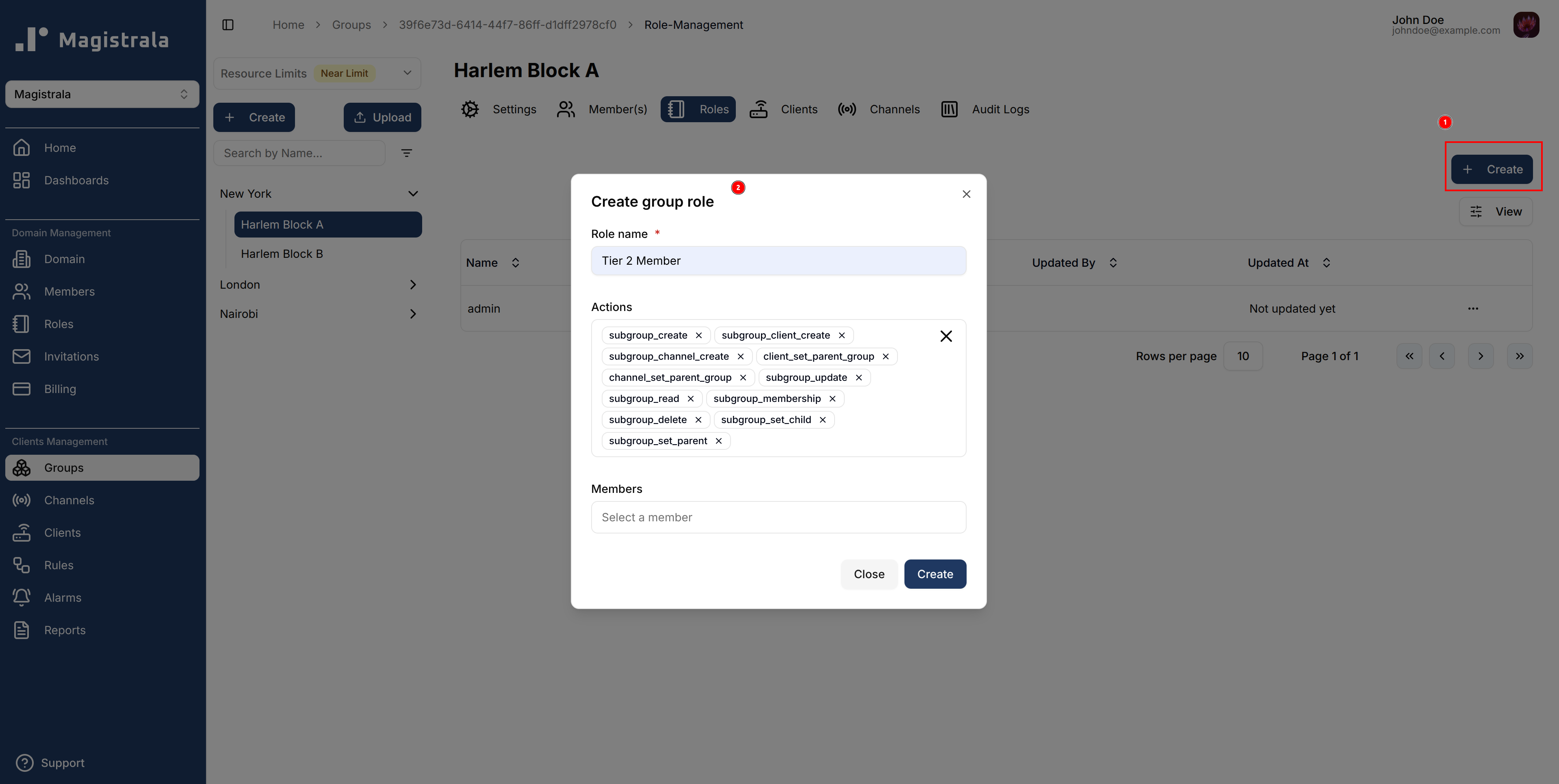 Create Group Role