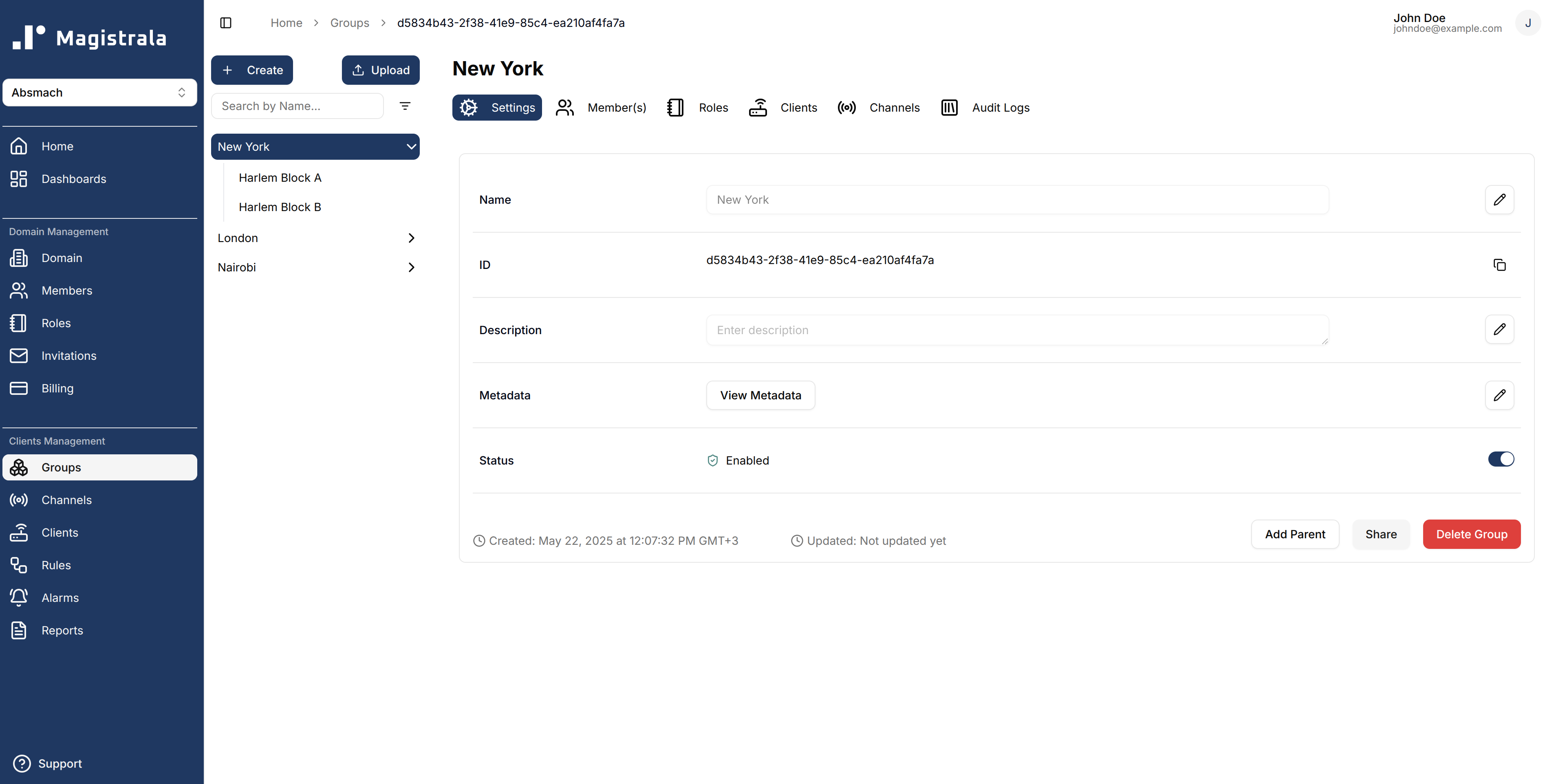 Groups Page
