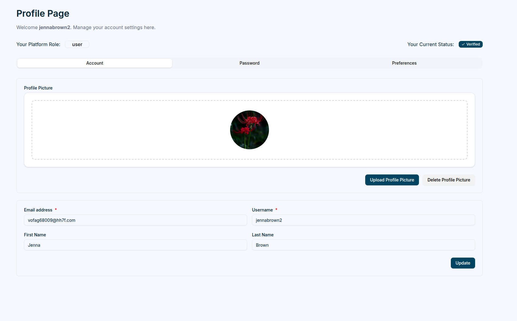 Profile Tab 1