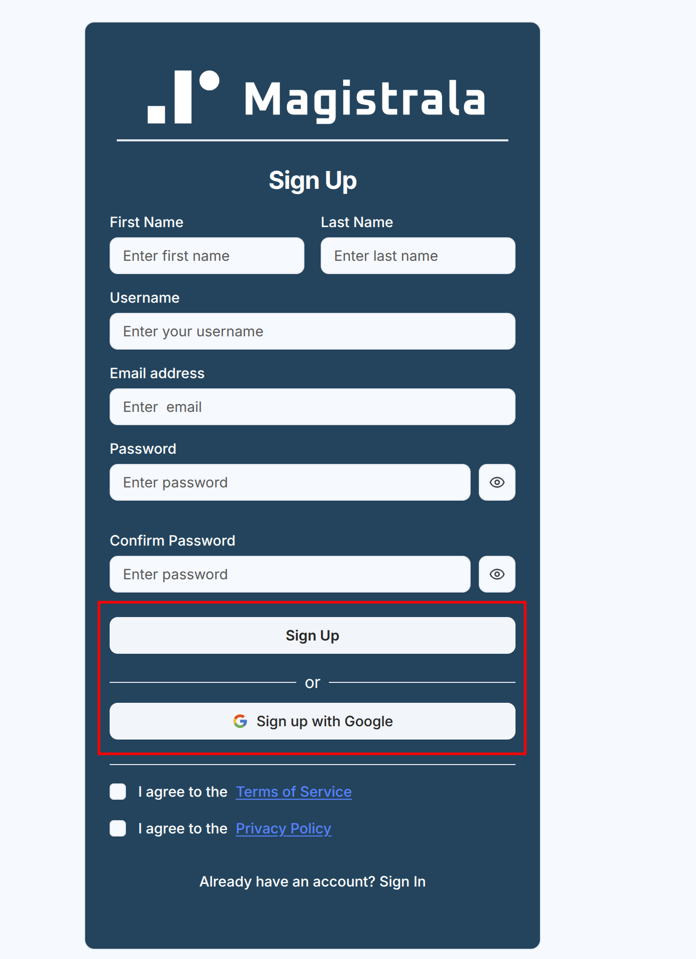 Sign Up