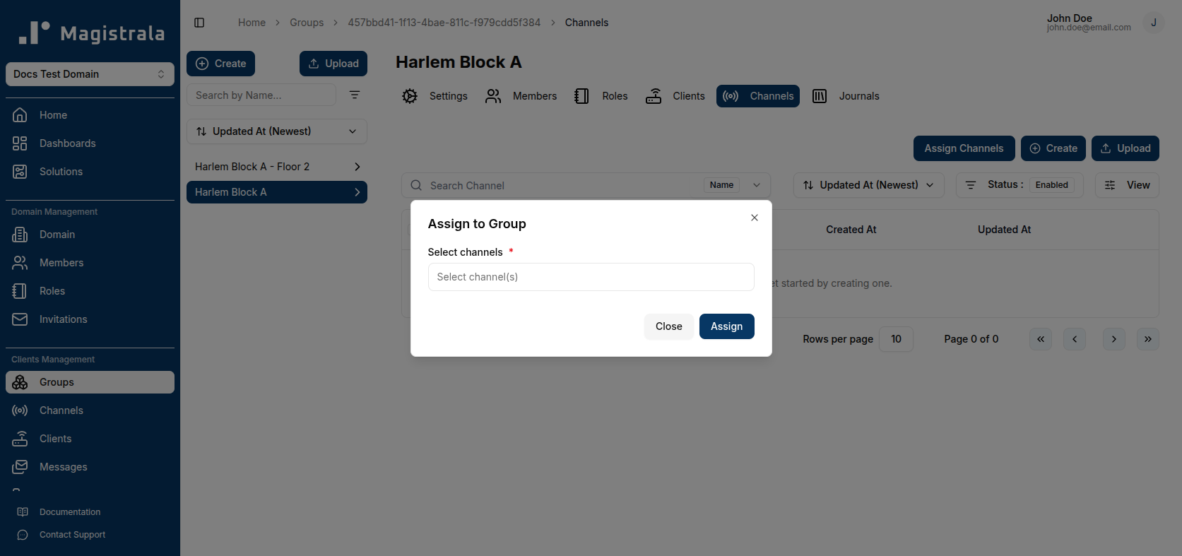 Assign Group channels