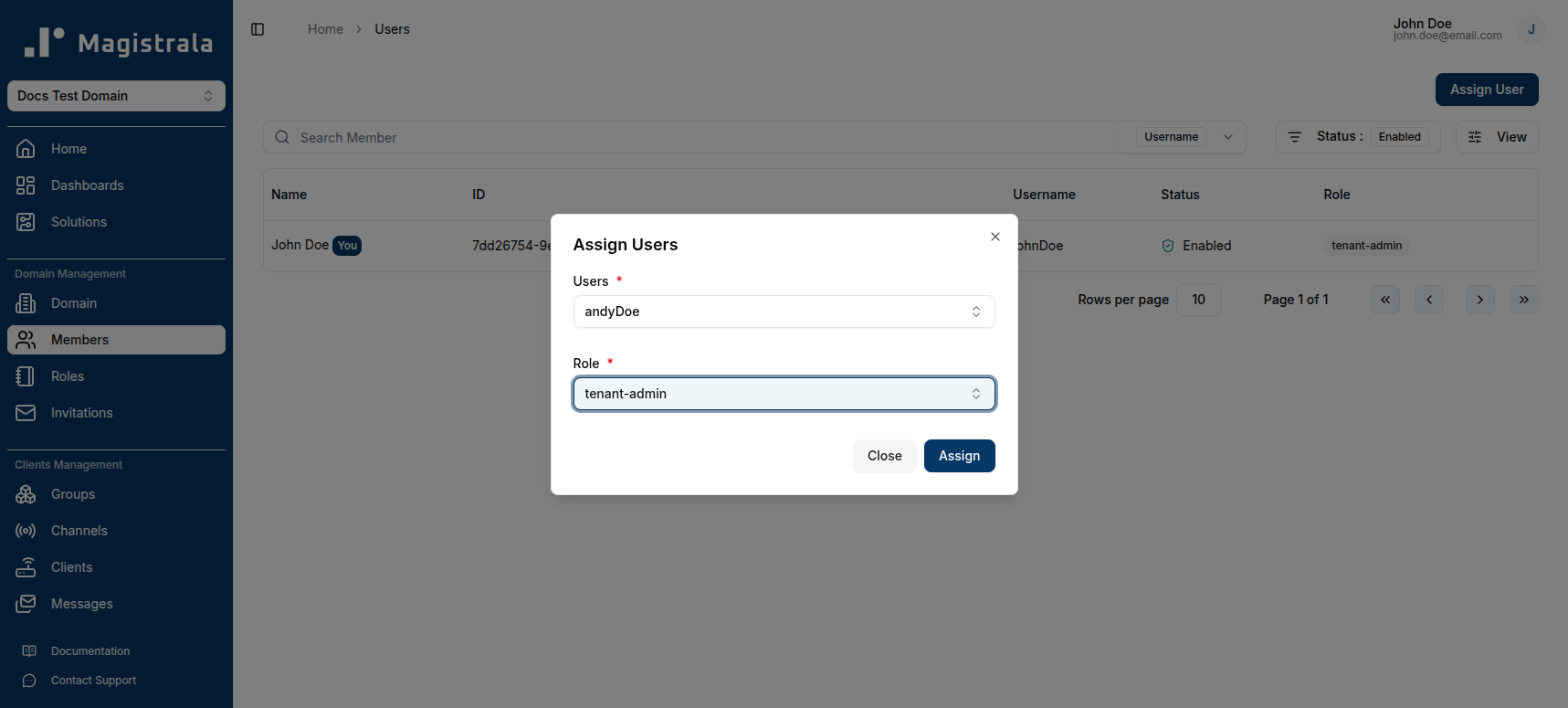Assign User Form