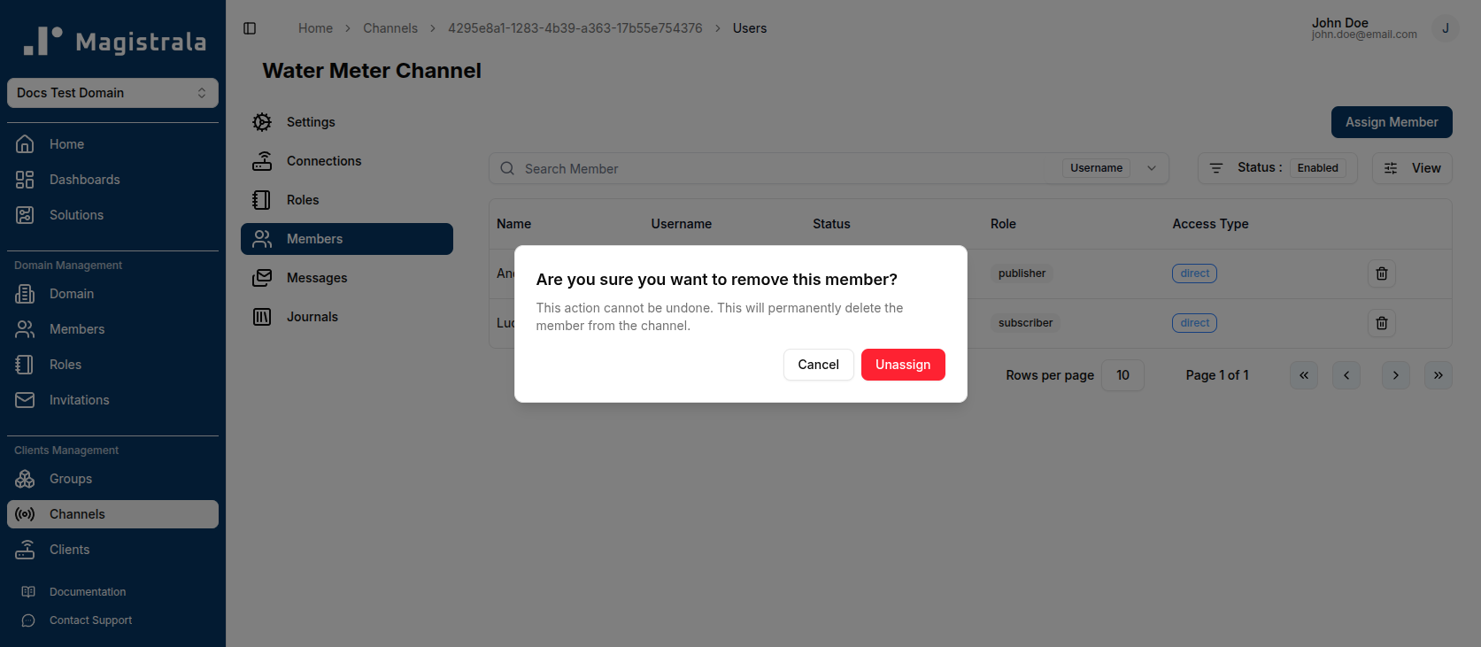 Unassign role members