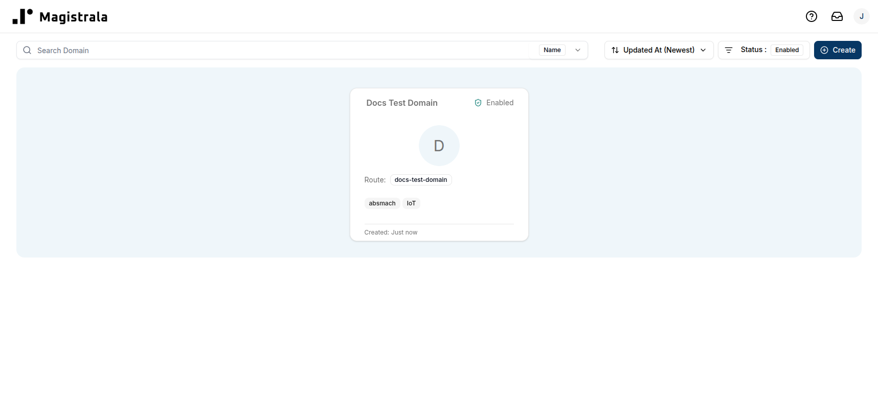 Domains Page