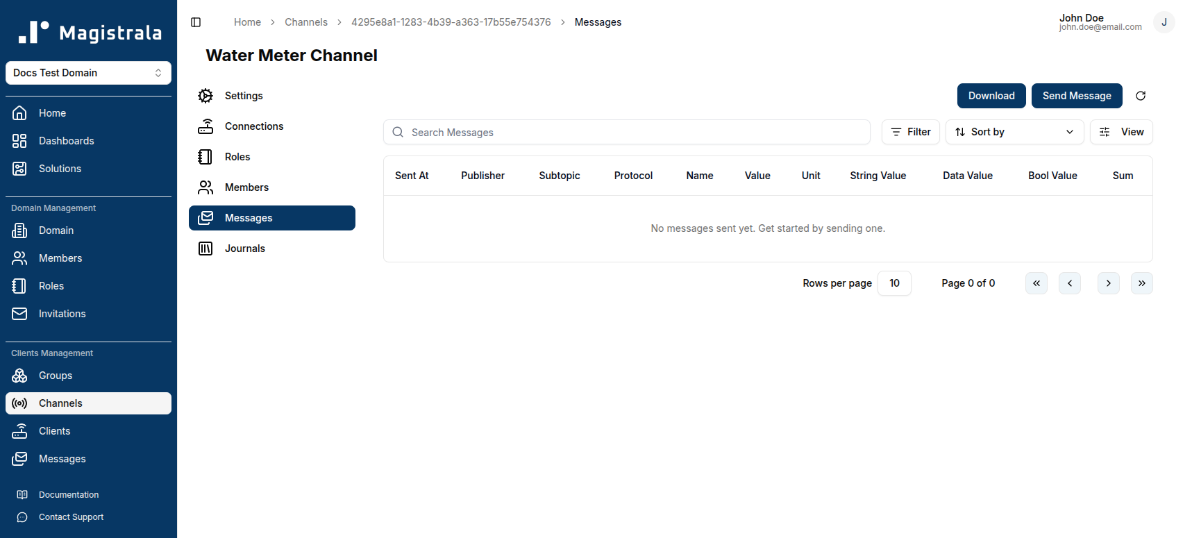 Messages Page