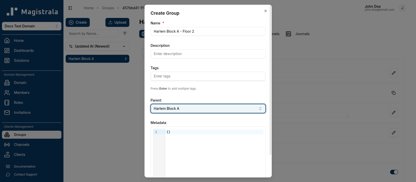 Create Group with Parent