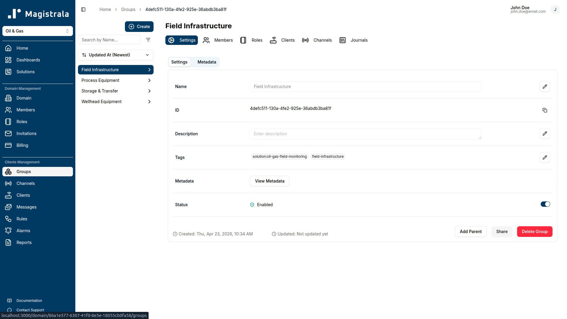 Provisioned groups