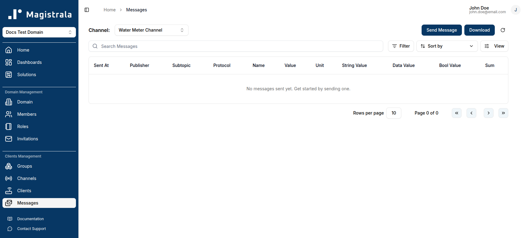 View Channels Page