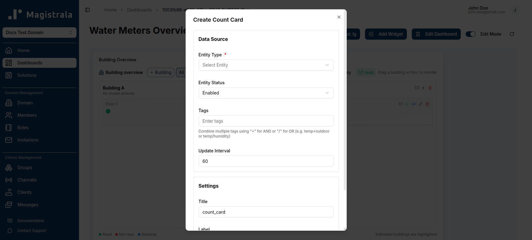 Count Card Dialog