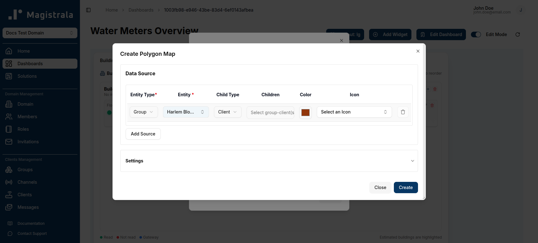 Polygon Map Settings