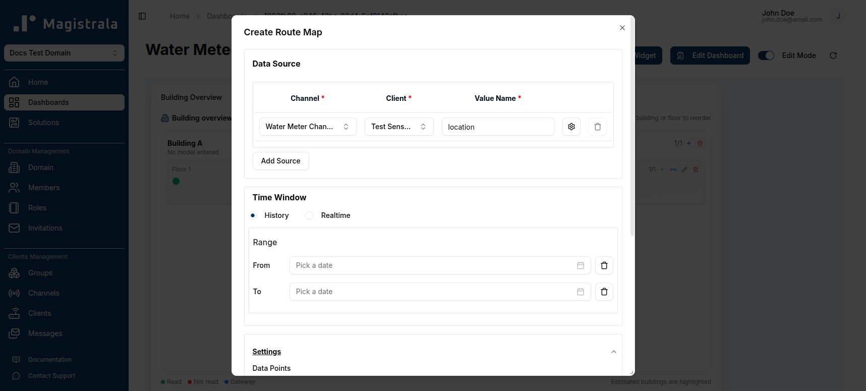 Route Map Settings
