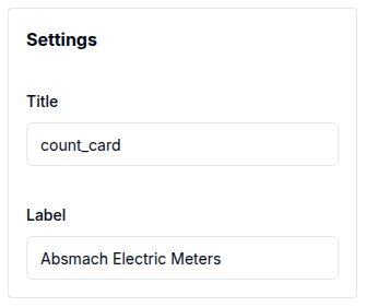 Card settings