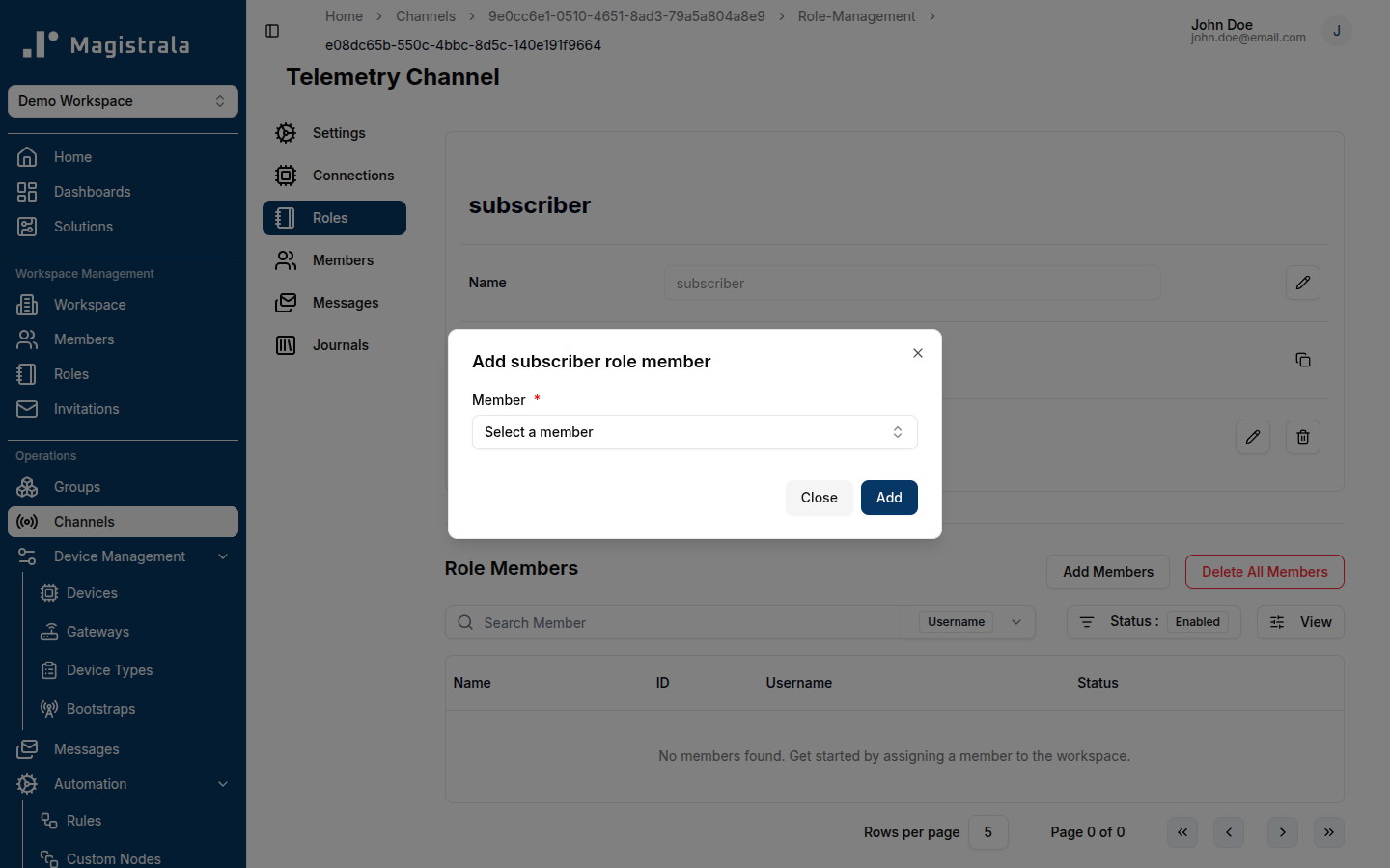 Channel role add members