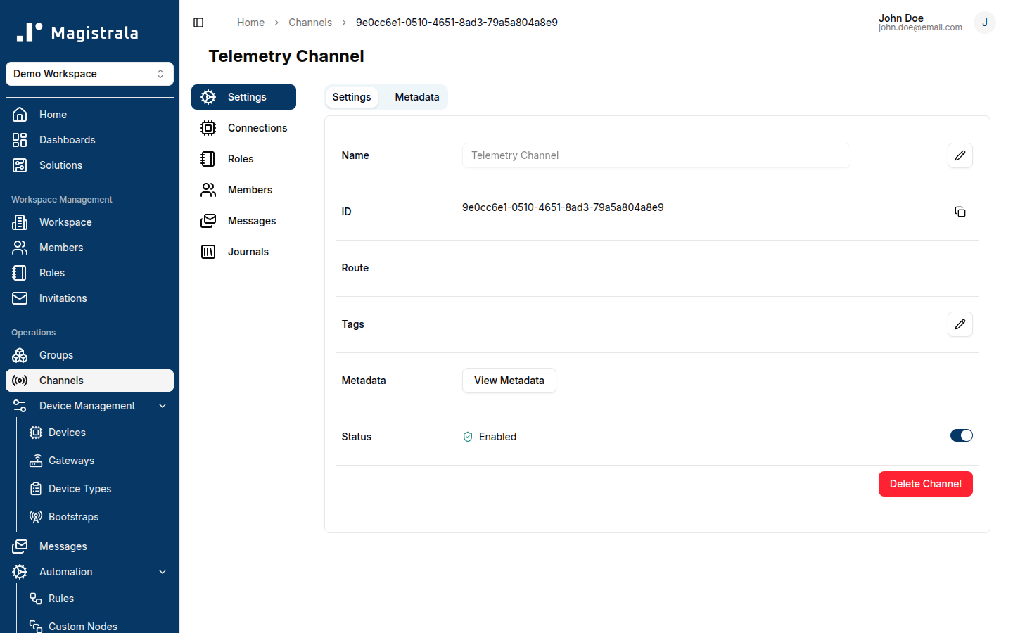 Channel Settings