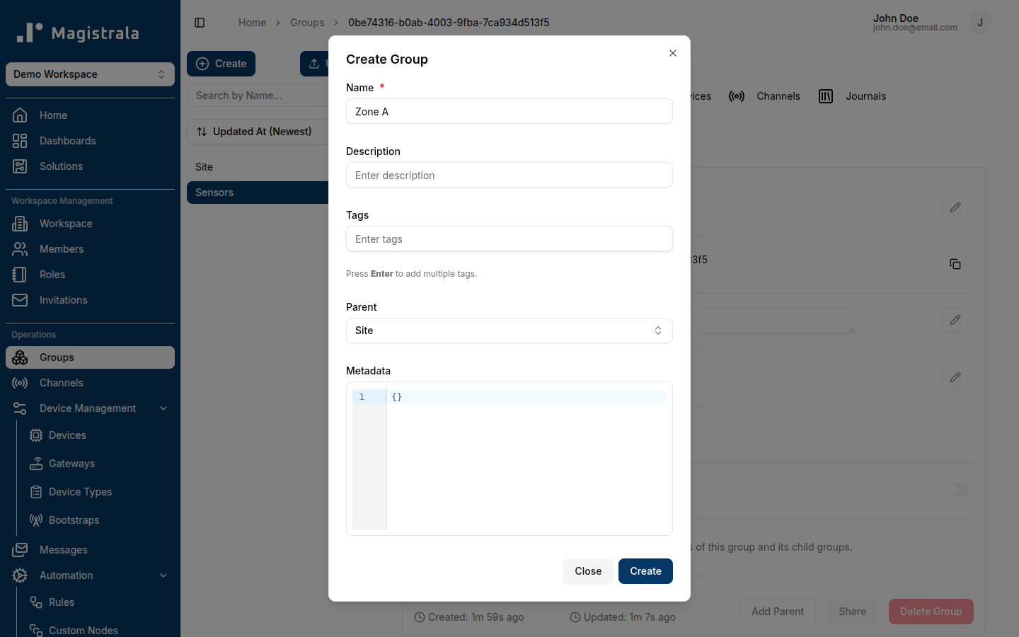 Create Group with Parent