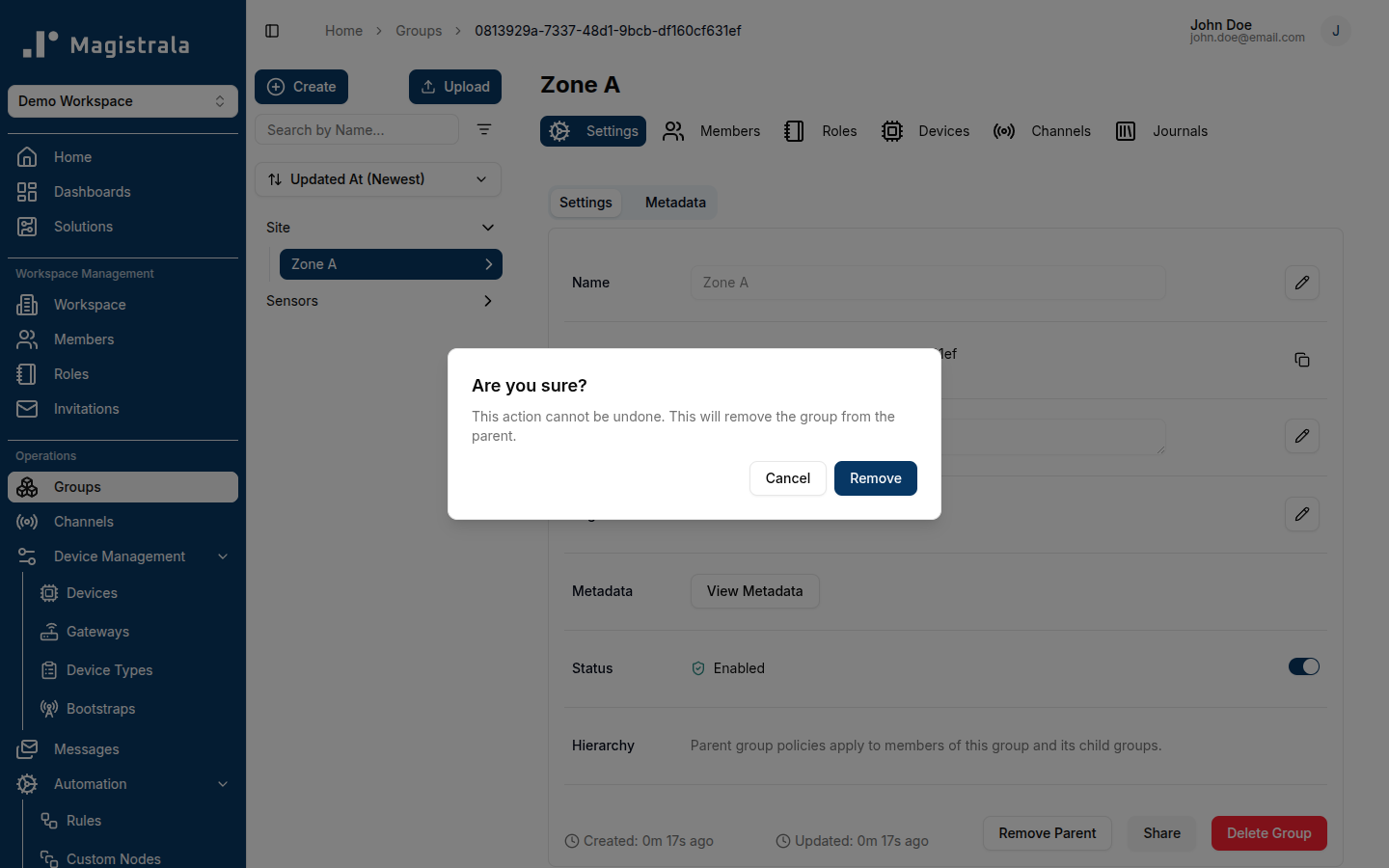 Remove Parent Group