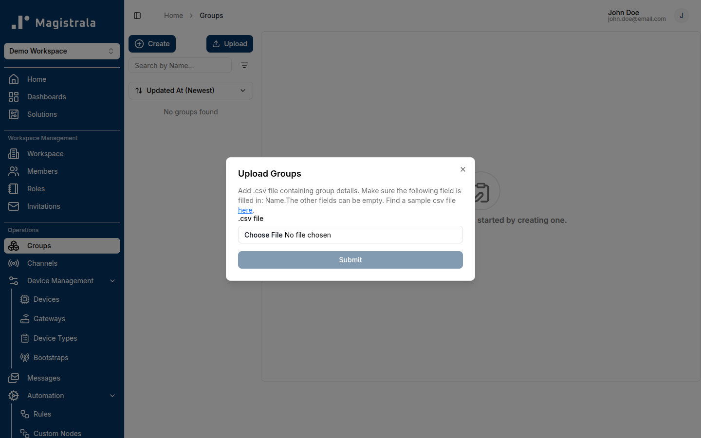 Bulk create groups