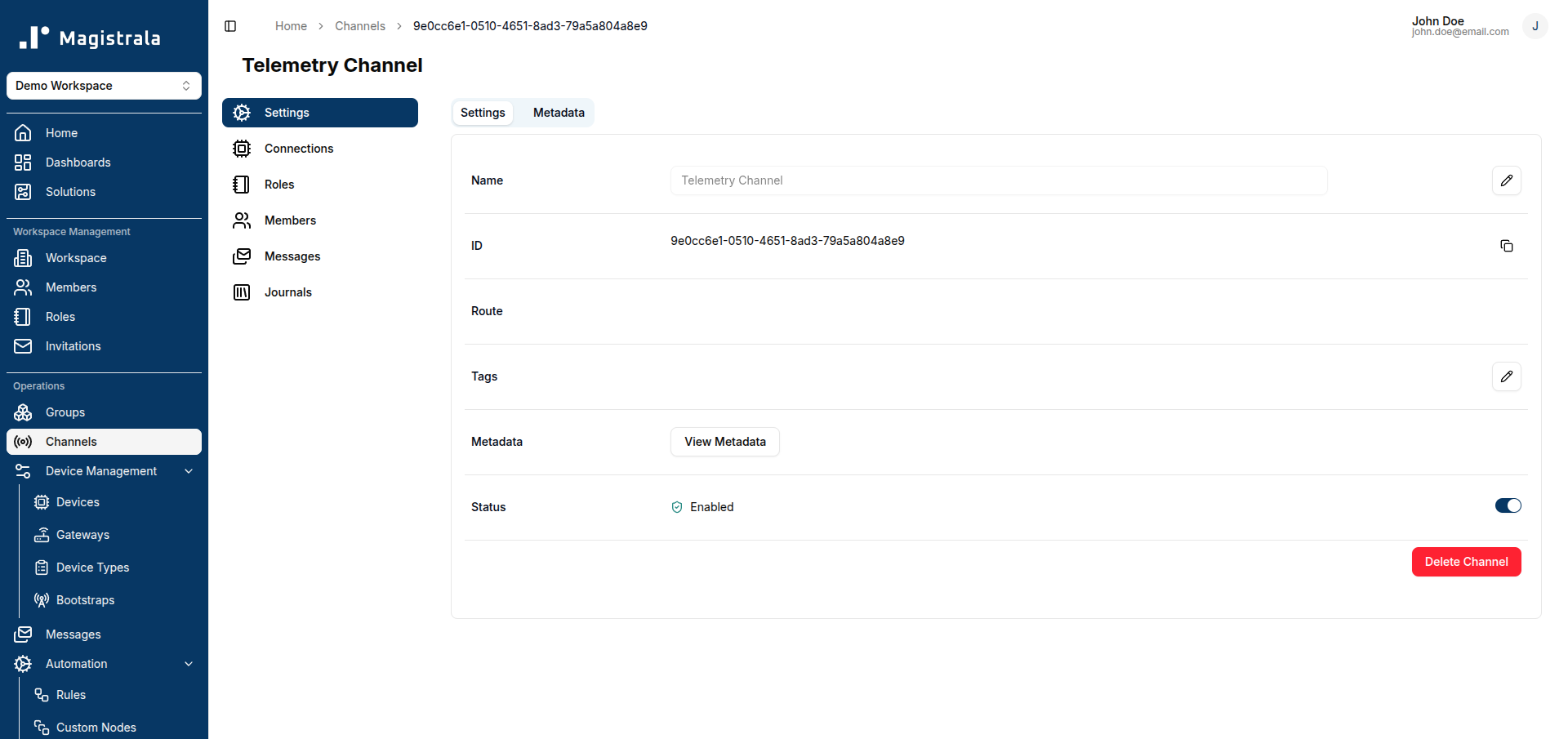 Select messages tab
