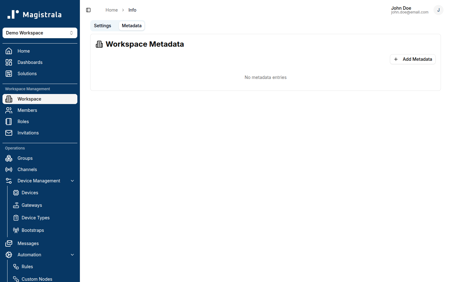 Workspace Metadata