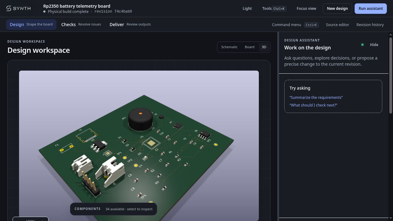 From a Board Brief to a Routed PCB with Synth